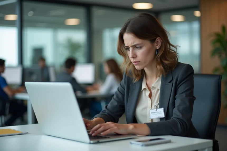 Employée L'Oréal frustrée face à une erreur de connexion sur son compte de vente au personnel