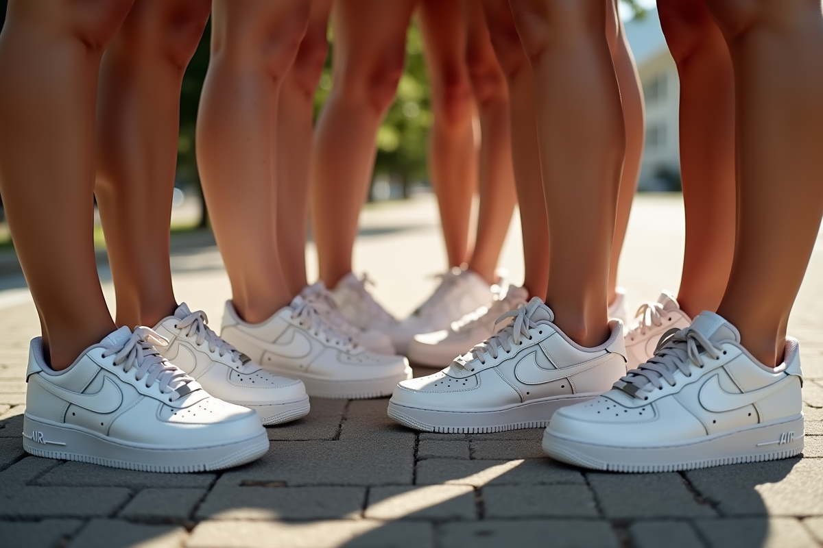 Plusieurs femmes en Air Force One en cercle dehors
